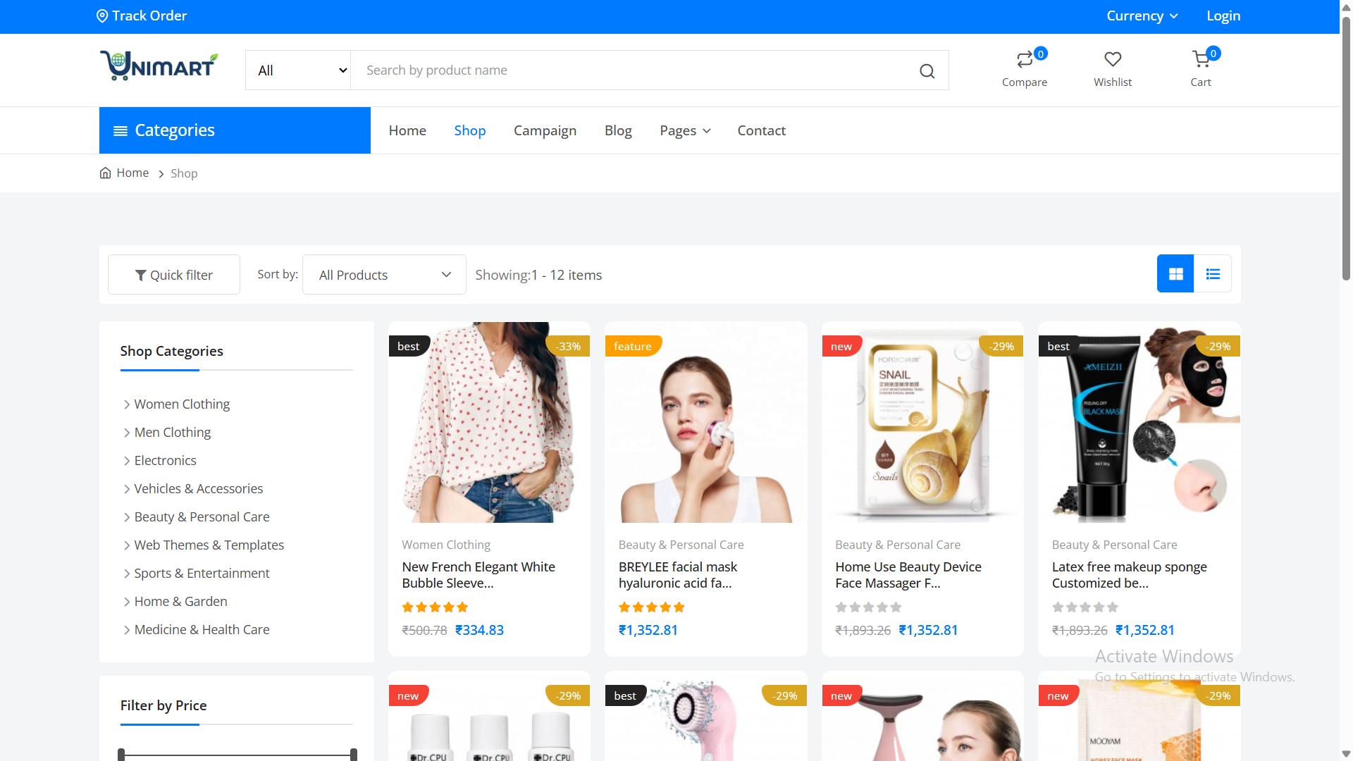 Unimart E-commerce Platform
